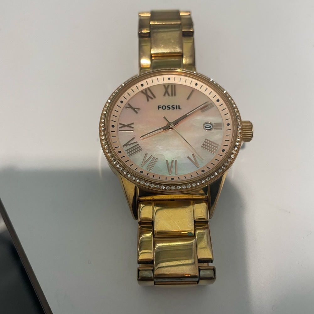 Rose gold gently used Fossil Watch